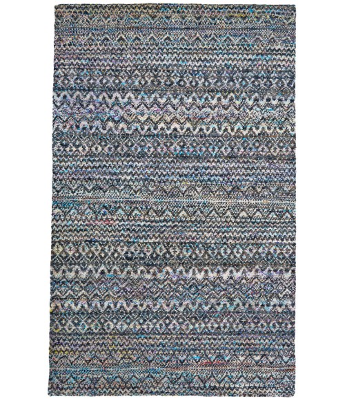 Tortola Area Rug Feizy Tortola Bohemian & Eclectic Diamond, Black/White/Blue, 8'-6" x 11'-6" Area Rug