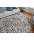 Kano Area Rug Feizy Kano Bohemian & Eclectic Distressed, Ivory/Taupe/Gray, 8'-9" x 8'-9" Round Rug