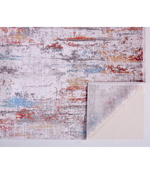 Cadiz Area Rug Feizy Cadiz Industrial Abstract, Gray/Red/Blue, 12' x 18' Area Rug