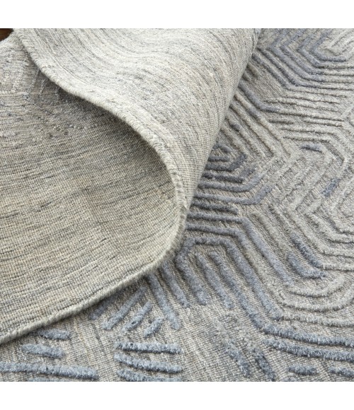 Feizy Elias Over Tufted Space Dyed Rug, Light Blue/Gray, 2ft x 3ft Accent Rug