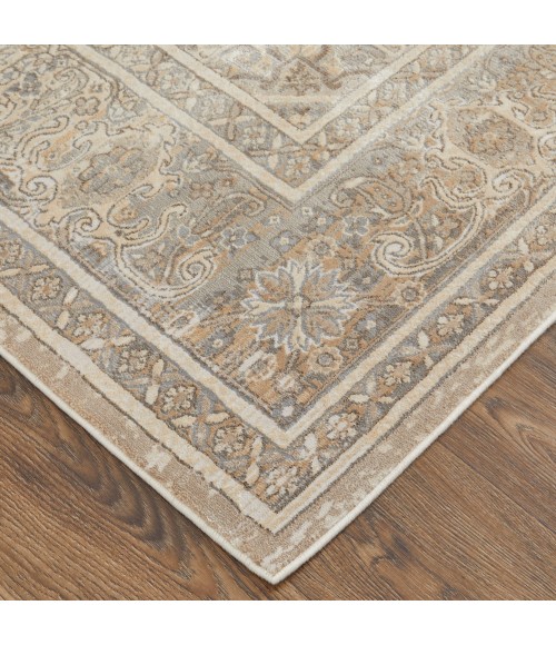 Feizy Celene Vintage Medallion, Tan/Brown/Ivory, 7'-9" x 10' Area Rug