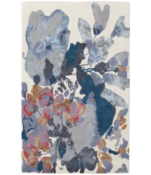 Feizy Dafney Casual Floral & Botanical, Blue/Gray/Pink, 8' x 10' Area Rug