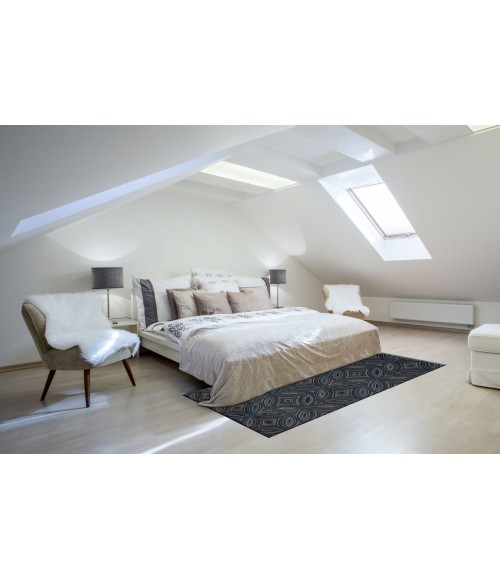 Feizy Azeri Industrial Abstract, Black/Blue, 10' x 13'-2" Area Rug