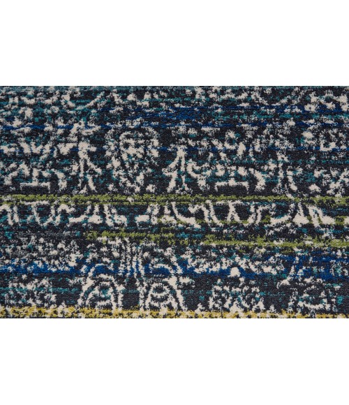 Feizy Brixton Bohemian & Eclectic Abstract, Blue/Ivory/Green, 10' x 13'-2" Area Rug
