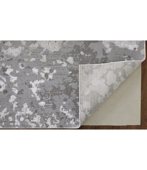 Micah Area Rug Feizy Micah Industrial Abstract, Silver/Gray/White, 13' x 20' Area Rug