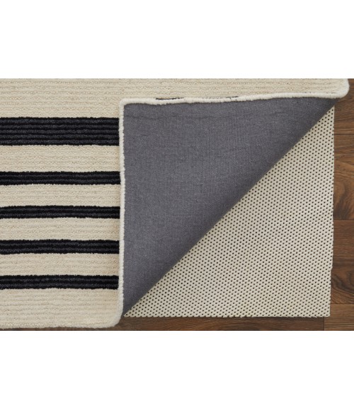 Maguire Area Rug Feizy Maguire Industrial Abstract, Ivory/Black, 10' x 14' Area Rug