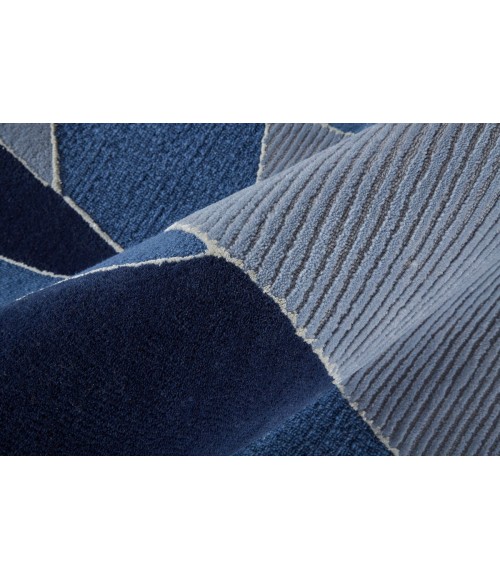 Feizy Nash Farmhouse Geometric, Blue/Silver, 10' x 14' Area Rug