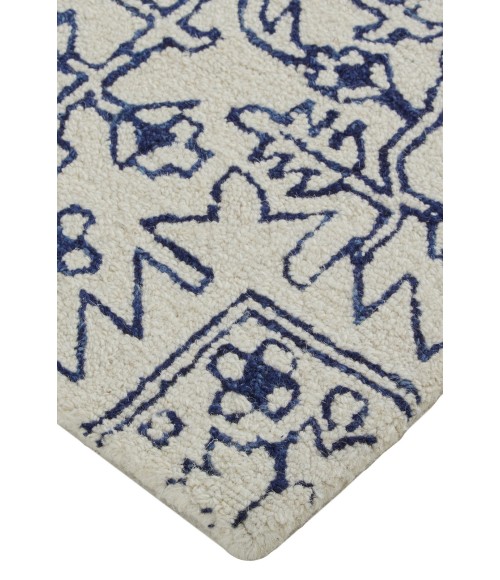 Feizy Belfort Vintage Medallion, Ivory/Blue, 10' x 14' Area Rug