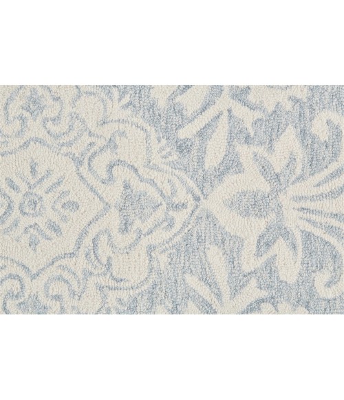 Feizy Belfort Modern Floral Paisley Rug, Celestial Blue/Ivory, 9ft x 12ft Area Rug
