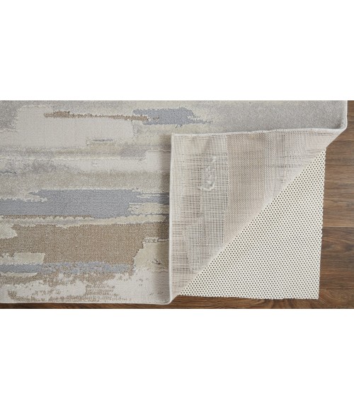 Feizy Vancouver Contemporary Streak/Painterly Rug, Ivory/Gray, 9' x 12' Area Rug