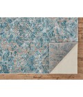 Feizy Keats Bohemian & Eclectic Distressed, Blue/Taupe/Ivory, 8'-9" x 8'-9" Round Rug