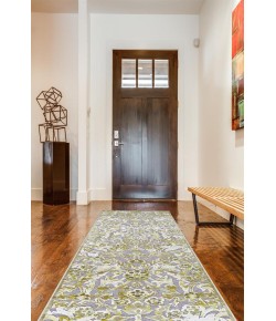 Feizy Saphir Mah 3465F PEWTER/DARK GREEN Area Rug 2 ft. 6 in. X 8 ft. Runner