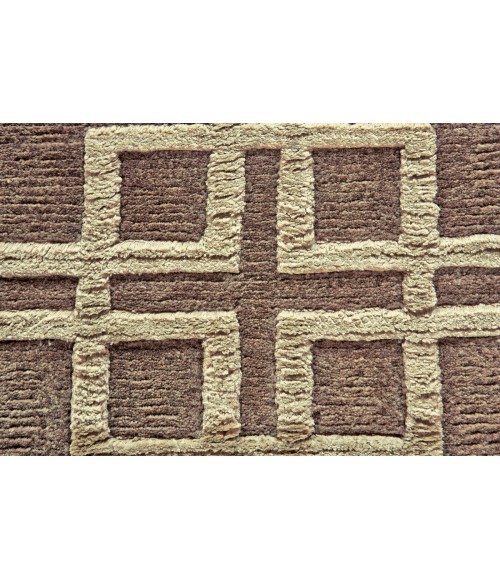Feizy Dim Sum Luxury & Glam Geometric, Tan/Ivory, 5'-6" x 8'-6" Area Rug