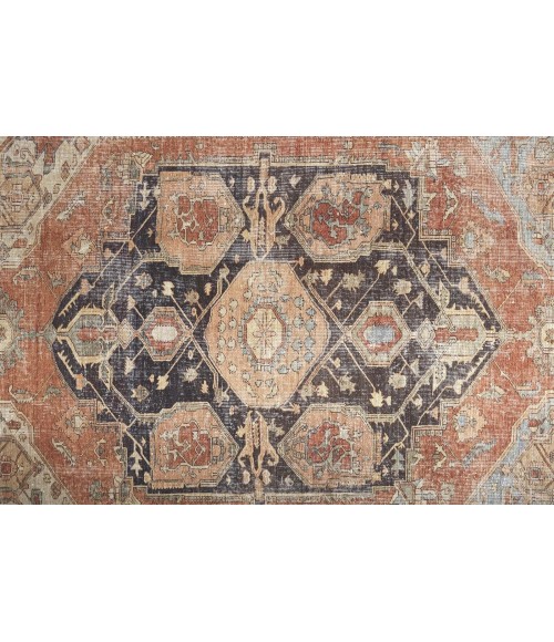 Percy Area Rug Feizy Percy Vintage Medallion Rug, Pink Clay/Charcoal Gray, 2ft x 3ft Accent Rug