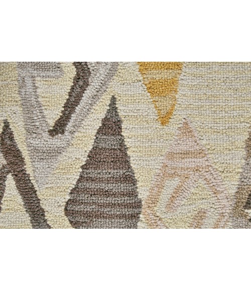 Fariza Area Rug Feizy Fariza Bohemian & Eclectic Geometric, Taupe/Yellow, 5' x 8' Area Rug