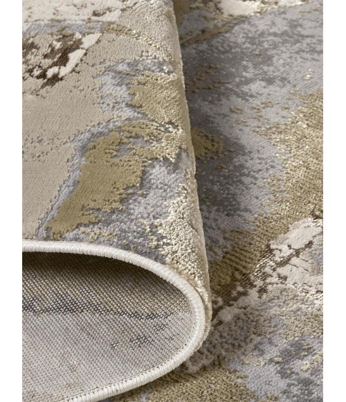 Aura Area Rug Feizy Aura Casual Watercolor, Gray/Ivory/Gold, 8' x 10' Area Rug