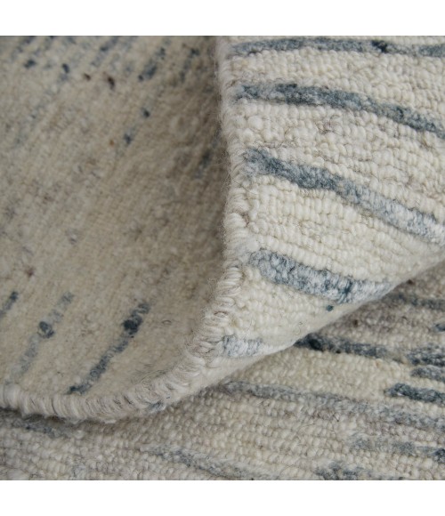 Feizy Brighton Industrial Abstract, Ivory/Blue/Gray, 2'-6" x 12' Runner