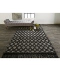 Phoenix Area Rug Feizy Phoenix Farmhouse Diamond, Black/Ivory, 7'-9" x 9'-9" Area Rug