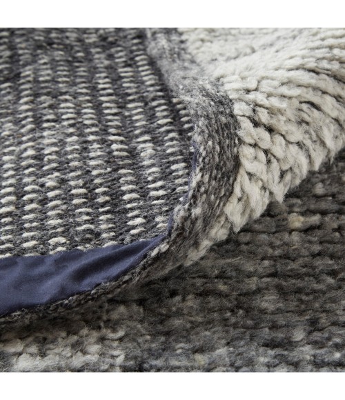 Feizy Alford Minimalist Eyelash Wool Rug, Silver Gray/Tuape, 11ft-6in x 15ft Area Rug