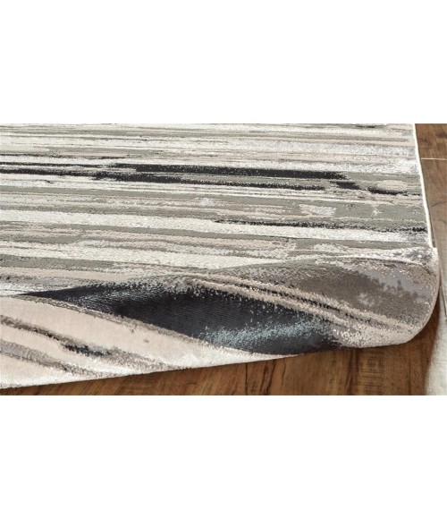 Feizy Micah Industrial Abstract, Silver/Gray/Black, 3'-11" x 6' Accent Rug