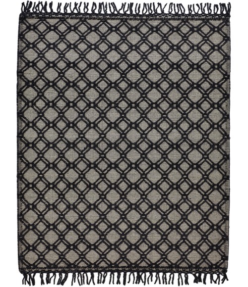 Phoenix Area Rug Feizy Phoenix Farmhouse Diamond, Black/Ivory, 7'-9" x 9'-9" Area Rug