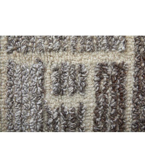 Asher Area Rug Feizy Asher Casual Geometric, Taupe/Gray/Tan, 9' x 12' Area Rug