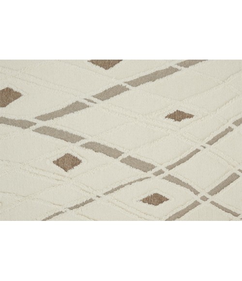 Feizy Anica Moroccan Wool Tufted Area Rug, Boho Moroccan, Ivory/Beige, 8ft x 10ft