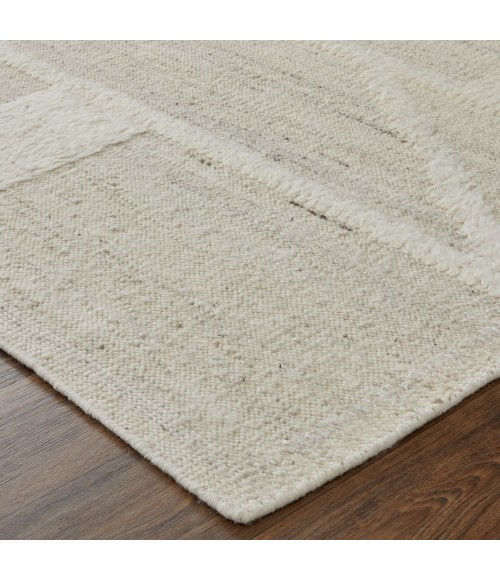 Ashby Area Rug Feizy Ashby Mid-Century Modern Geometric, Ivory, 9' x 9' Round Rug