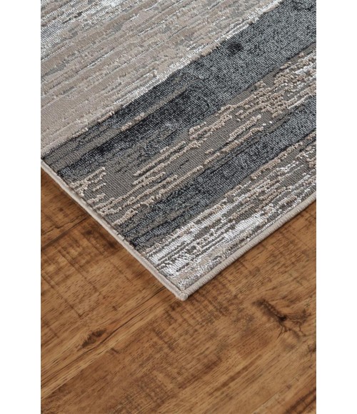 Micah Area Rug Feizy Micah Industrial Abstract, Black/Silver/Gray, 12' x 18' Area Rug