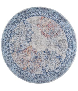 Feizy Bellini I39CQ BLUE/MULTI Area Rug 7 ft. 10 in. X 7 ft. 10 in. Round