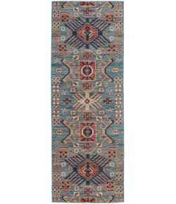 Feizy Nolan 39C9F TURQUOISE/ORANGE Area Rug 2 ft. 10 in. X 7 ft. 10 in. Runner