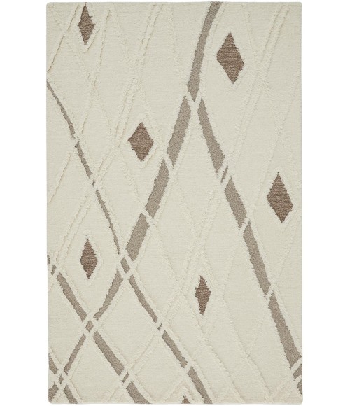 Feizy Anica Moroccan Wool Tufted Area Rug, Boho Moroccan, Ivory/Beige, 8ft x 10ft