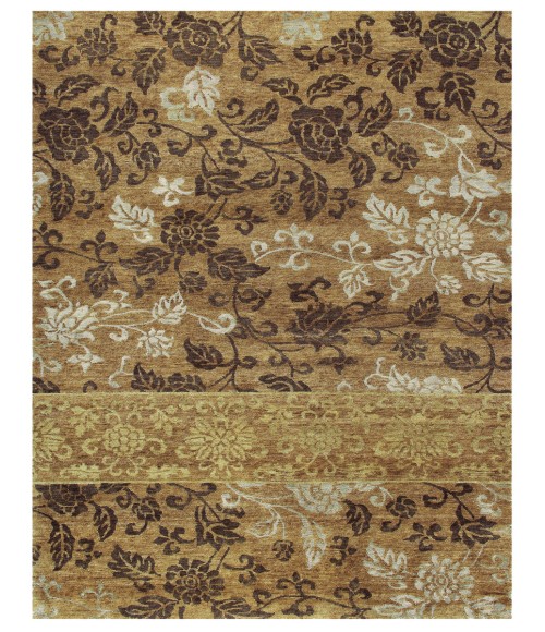 Feizy Qing Casual Floral & Botanical, Brown/Gold/Tan, 8'-6" x 11'-6" Area Rug