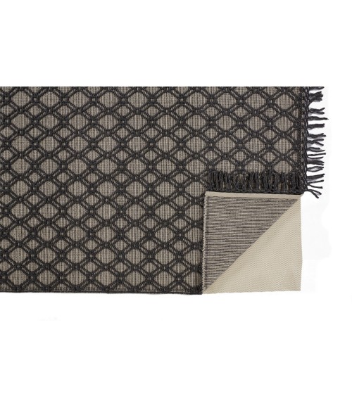 Phoenix Area Rug Feizy Phoenix Farmhouse Diamond, Black/Ivory, 7'-9" x 9'-9" Area Rug