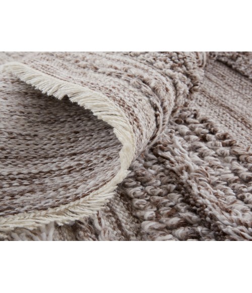 Feizy Alden Contemporary Bohemian Shag Rug, Ivory/Rustic Brown, 10ft x 14ft Area Rug
