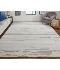 Feizy Vancouver Contemporary Streak/Painterly Rug, Ivory/Gray, 9' x 12' Area Rug