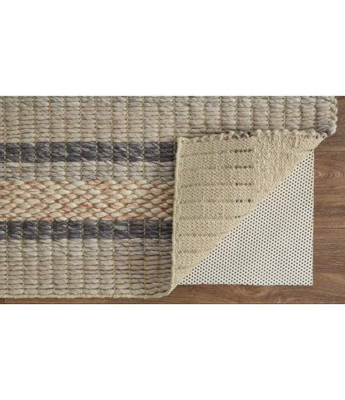 Feizy Berkeley Casual Stripes, Ivory/Tan/Gray, 12' x 15' Area Rug