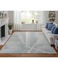 Feizy Brighton Casual Abstract, Blue/Ivory/Silver, 2' x 3' Accent Rug
