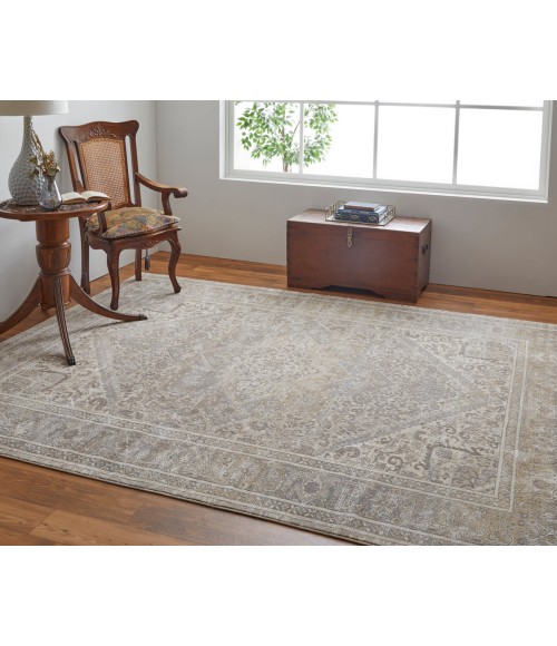 Feizy Celene Vintage Medallion, Tan/Brown/Ivory, 7'-9" x 10' Area Rug