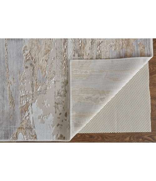 Feizy Laina Industrial Abstract, Tan/Ivory, 9'-8" x 12'-8" Area Rug