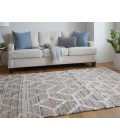 Feizy Mynka Bohemian & Eclectic Diamond, Tan/Taupe/Ivory, 2'-6" x 8' Runner