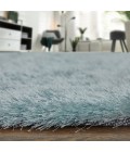Feizy Indochine Luxury & Glam Solid, Blue/Silver, 8' x 8' Round Rug