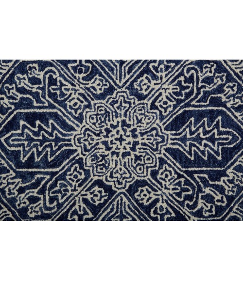 Feizy Belfort Vintage Medallion, Blue/Ivory, 10' x 14' Area Rug