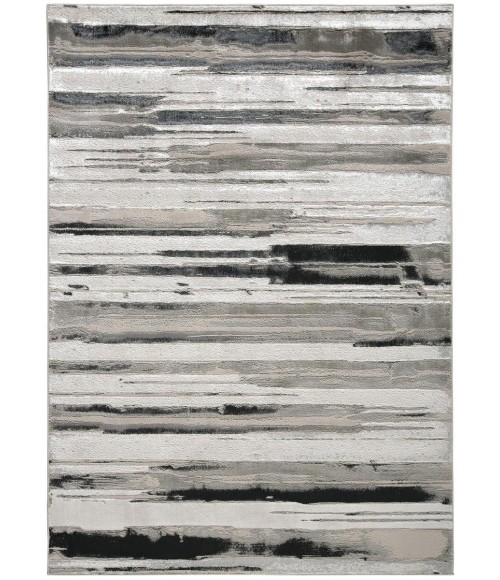 Feizy Micah Industrial Abstract, Silver/Gray/Black, 3'-11" x 6' Accent Rug