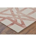 Feizy Lorrain Mid-Century Modern Geometric, Ivory/Pink/Tan, 9'-6" x 13'-6" Area Rug