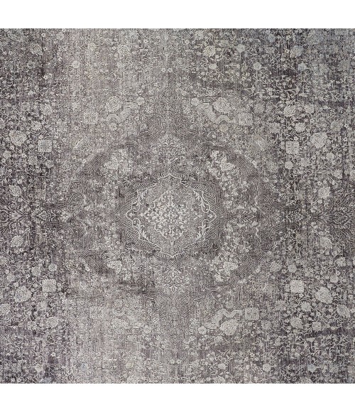 Feizy Sarrant Bohemian & Eclectic Medallion, Gray/Silver/Ivory, 9'-6" x 12'-7" Area Rug