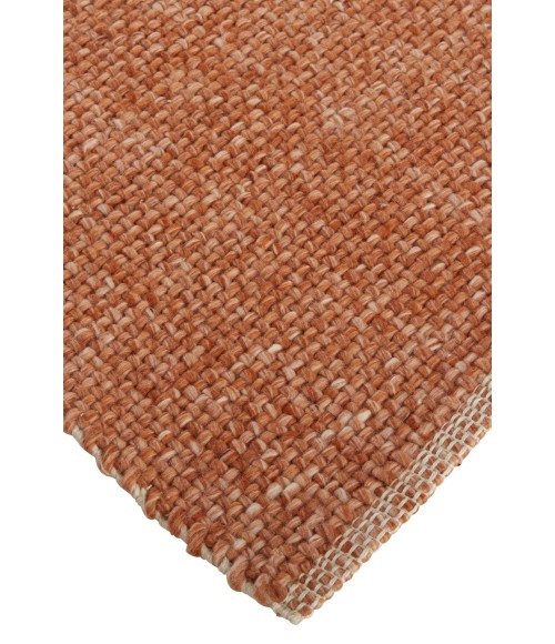 Feizy Naples Space Dyed In/Outdoor Flatweave, Rust Orange, 5ft x 8ft Area Rug