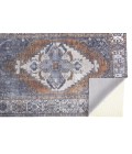 Feizy Percy Vintage Medallion Area Rug, Navy/Mocha/Light Gray, 5ft-3in x 7ft-6in