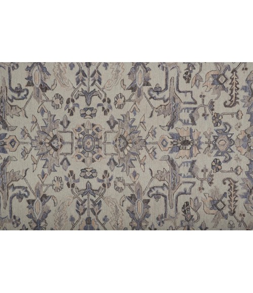 Feizy Fallon Rustic Farmhouse Rug, Light Gray/Cornflower Blue, 8ft x 10ft