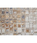Laina Area Rug Feizy Laina Mid-Century Modern Geometric, Tan/Ivory/Blue, 3' x 10' Runner